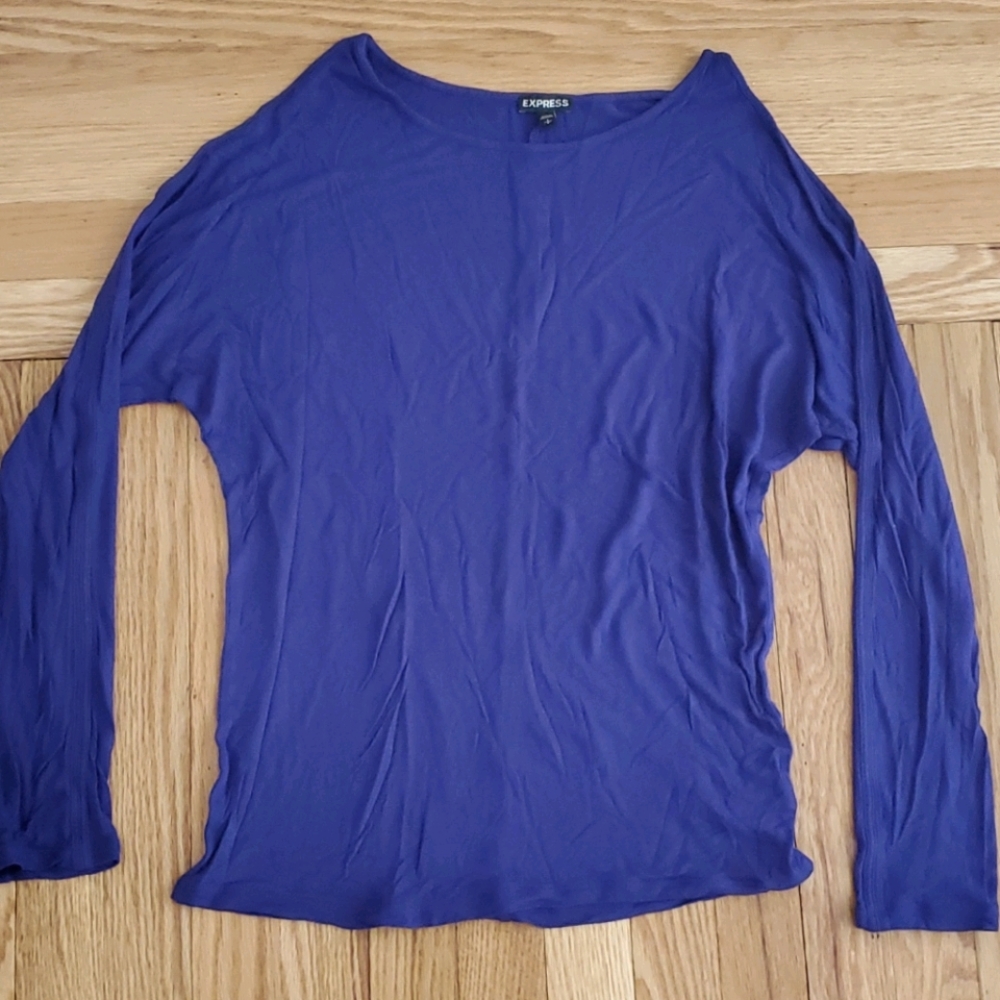 Express purple/eggplant shoulder cut-out top